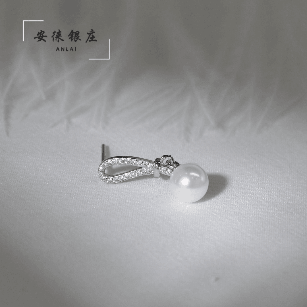 925银耳饰 蝴蝶结耳钉2023款轻奢耳环小众设计高级感女精致夏耳饰