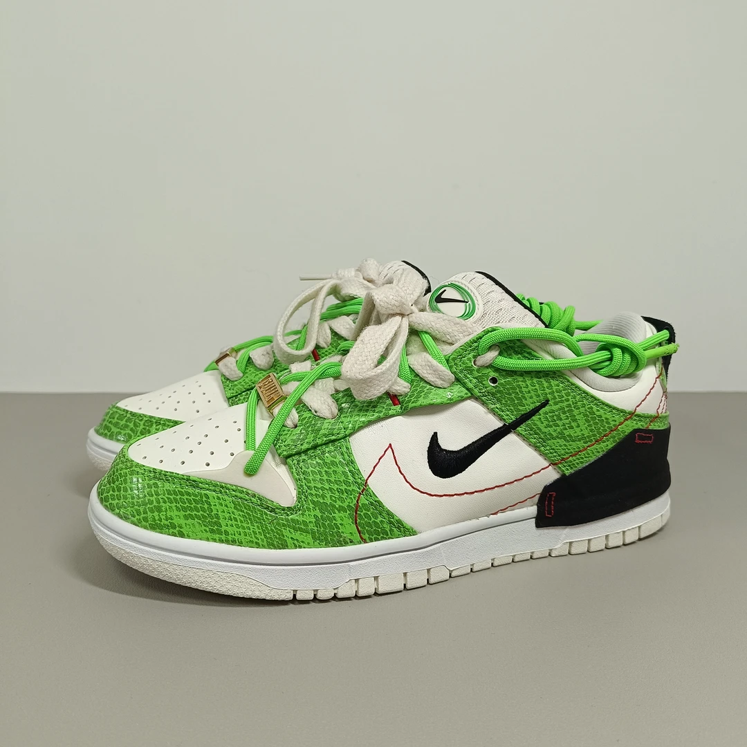 39码/95新 耐克Nike dunk白绿蛇纹 二手正品无原盒