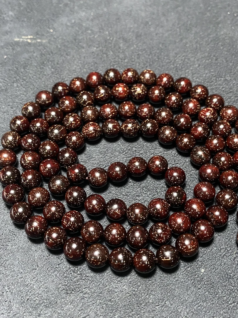 8MM108颗爆金星手串正宗印度小叶紫檀高油密泥料檀香紫檀串珠手链
