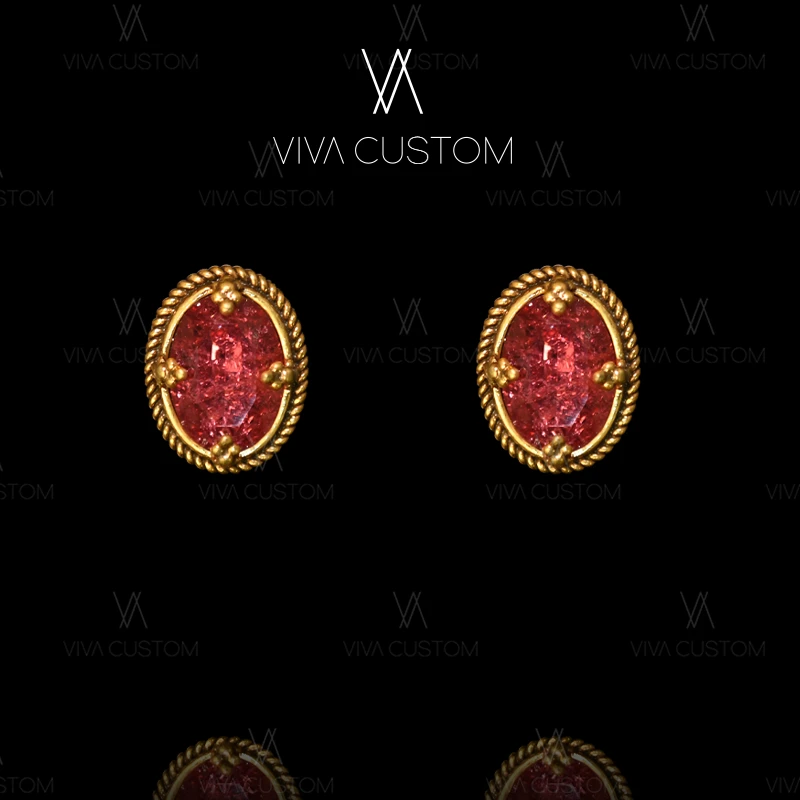 铜合金耳饰 （精工系列）简约百搭椭圆耳拍