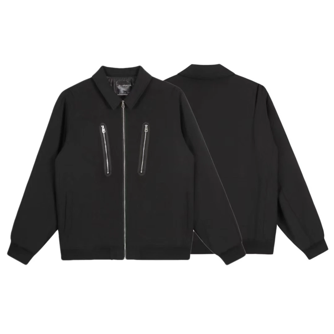 GOSNACE/GOS拉链翻领美式休闲高街纯色潮牌情侣保暖棉服夹克男生