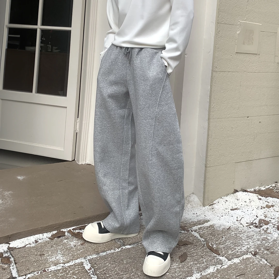 AP MMDD重磅休闲加厚弯刀卫裤男宽松秋冬季百搭阔版针织运动裤潮