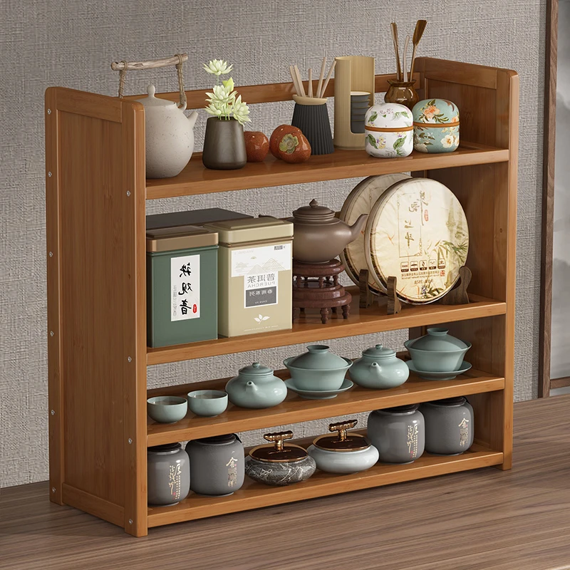 桌面博古架小型多层茶具茶叶架茶桌上茶杯茶器置物架收纳储物柜子