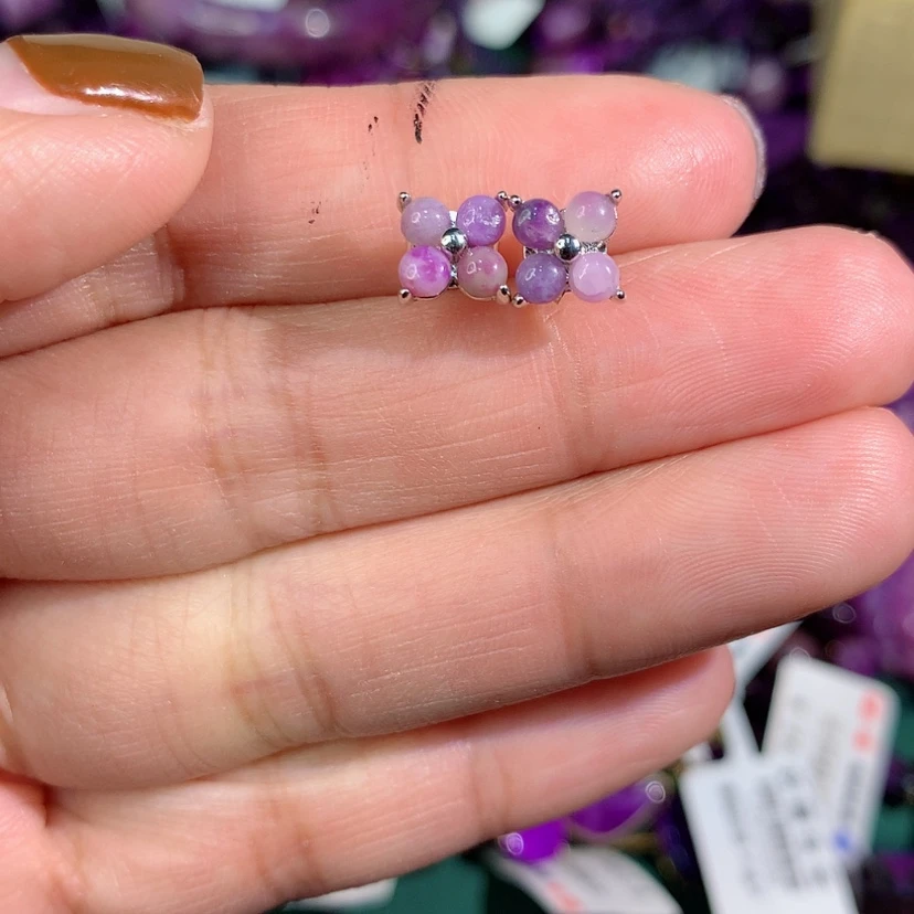 【闪购商品】苏纪石（舒俱来）耳钉银S925镶嵌