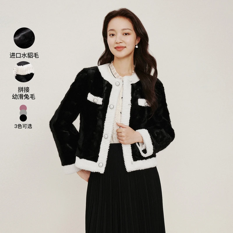 Koradior/珂莱蒂尔24年秋冬新款短外套气质保暖户外