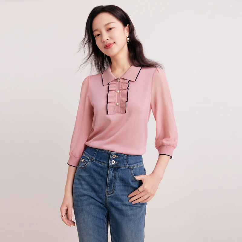 珂莱蒂尔新款遮肚子显瘦百搭设计感针织衫KZ02952A9