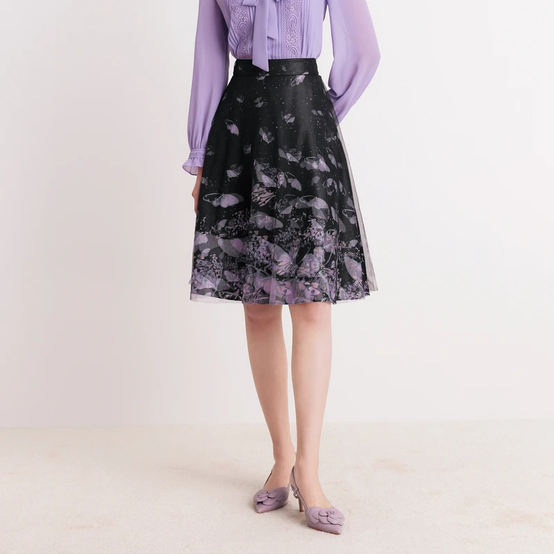 【C】Koradior/珂莱蒂尔春夏时尚气质碎花显瘦半身裙A字