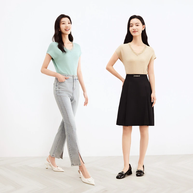 【薄荷曼波】上衣显瘦气质高腰时尚休闲百搭拼接冰爽KZ02806D5