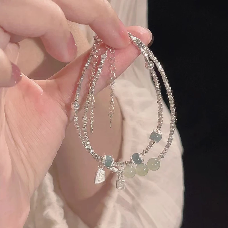 清冷感仿水晶碎银手链女复古设计高级感新中式手串百搭小众设计款