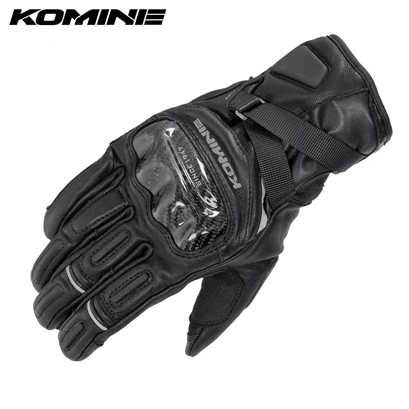 日本KOMINE秋冬骑行手套819碳纤维防护防滑长款保暖摩托GK-844