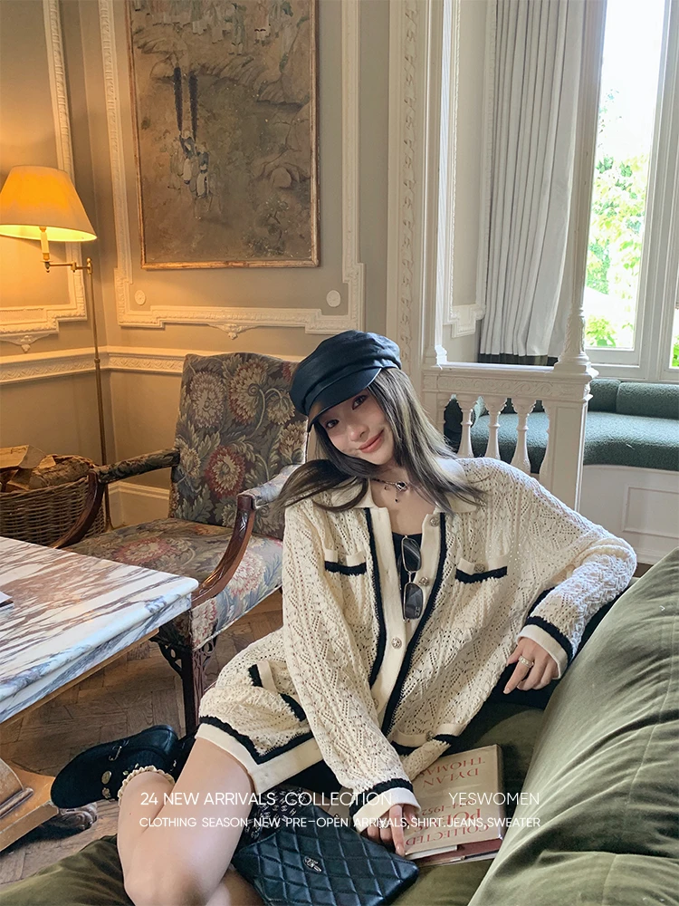 YESWOMEN【DA】奶油糖霜·進口机织肌理镂空设计 撞色XY7047A3857