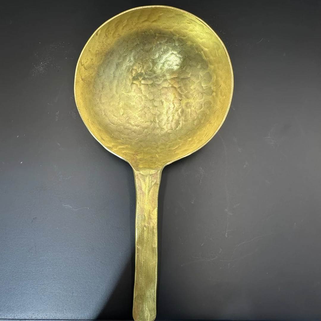 纯手工纯黄铜制作加大汤勺分菜勺