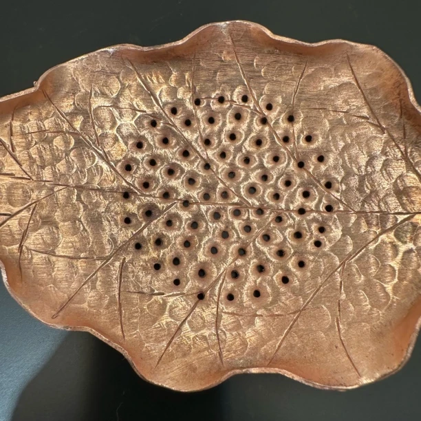 纯紫铜纯手工制作茶道茶漏