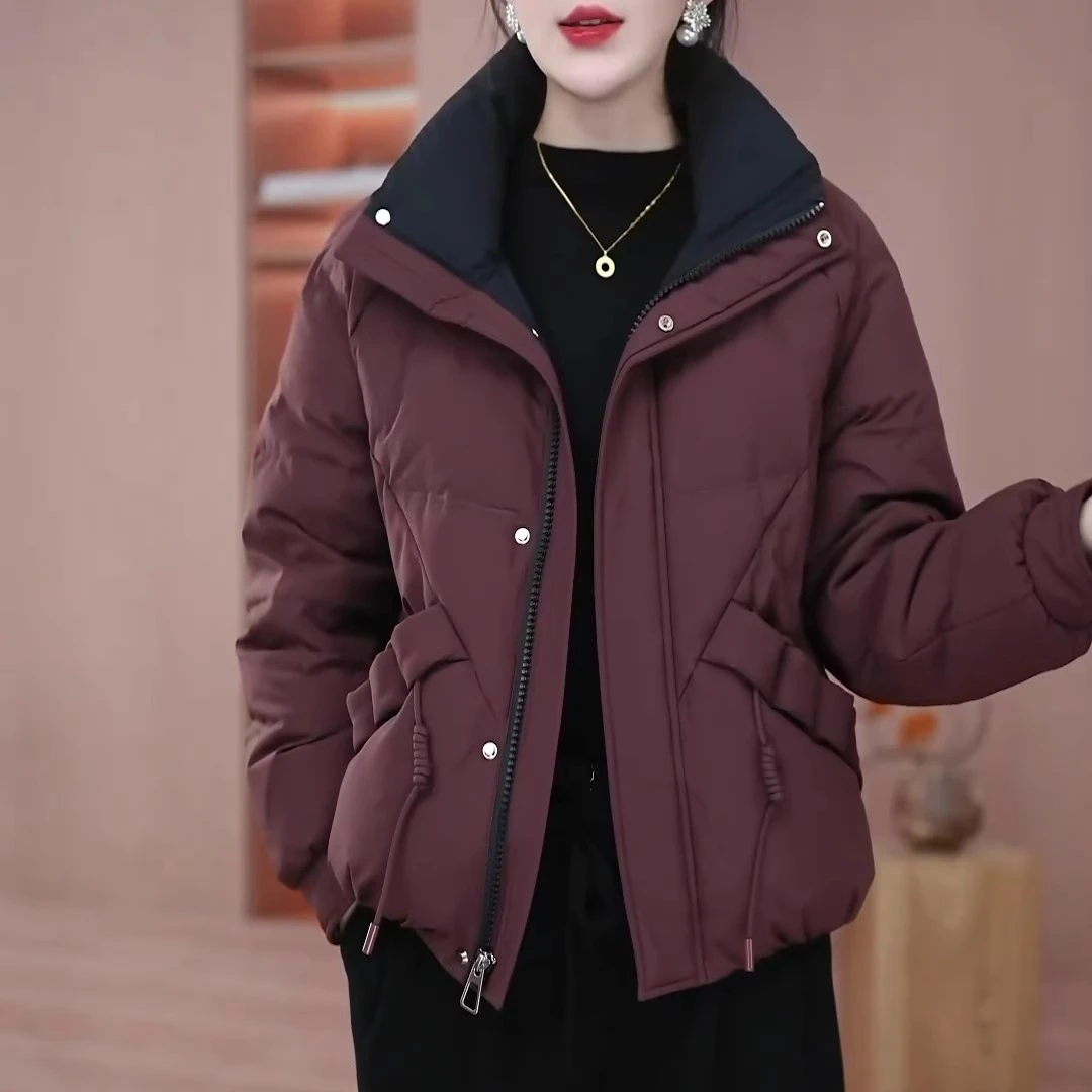 时尚羽绒服冬季保暖2024新款时尚洋气纯色宽松百搭上衣白鸭绒外套