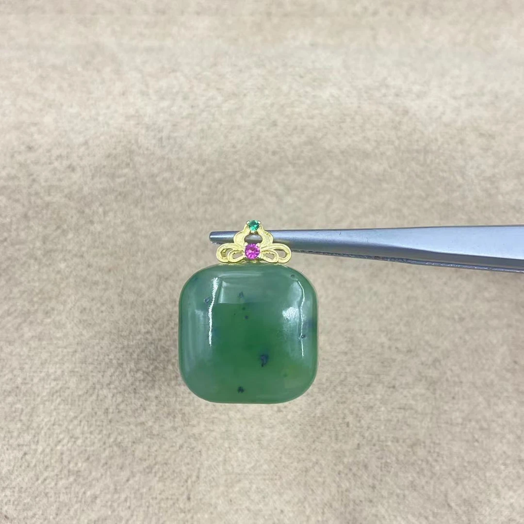 1008-bydz-3  925银-玉石吊坠3.8g