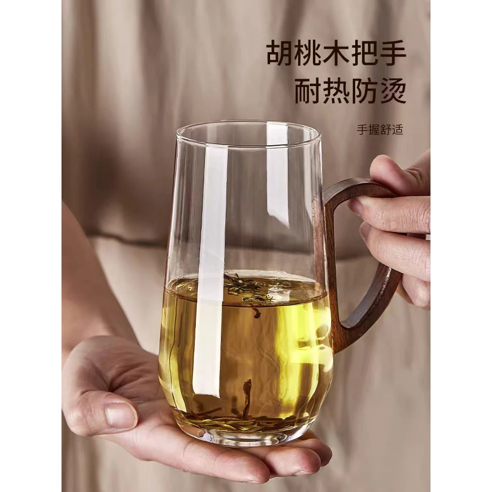 高级泡茶器高硼耐高温绿茶杯专用茶杯玻璃杯水杯手工高脚泡茶杯