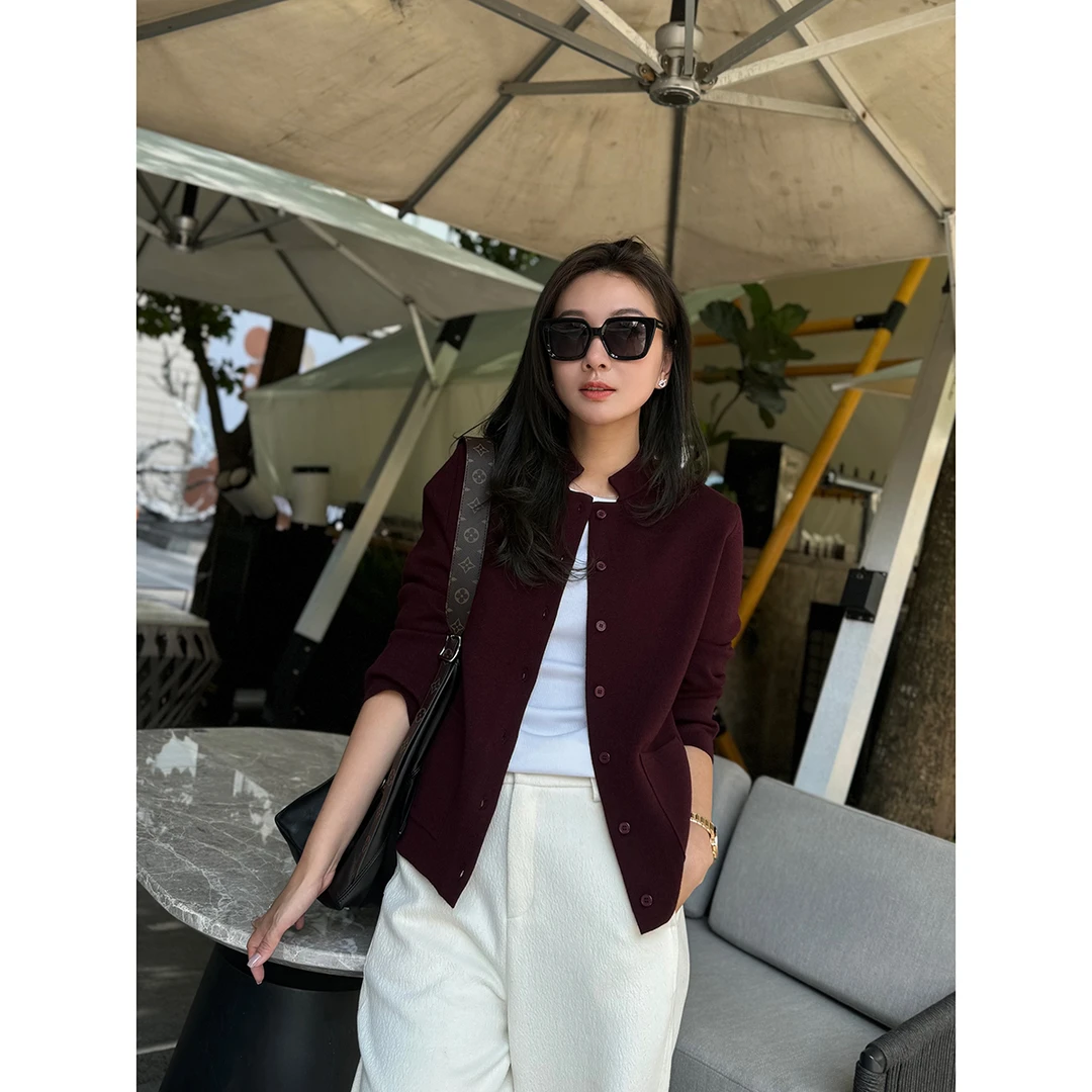 【王雯馨】“自在悠然”平针精纺 立领 气质显瘦 百搭秋冬款针织外套