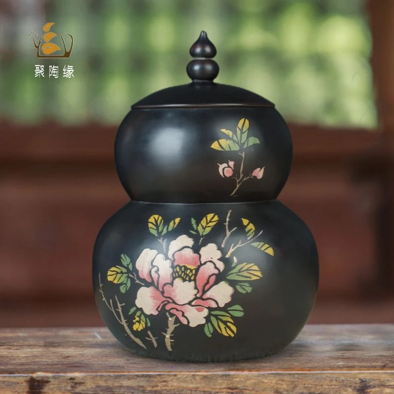 建水紫陶茶叶罐陶瓷茶罐密封罐醒茶罐茶道储存普洱散茶罐小号高端