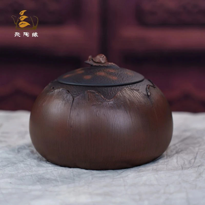 云南建水紫陶茶叶罐密封罐陶瓷家用创意散茶罐储存普洱茶精品高档