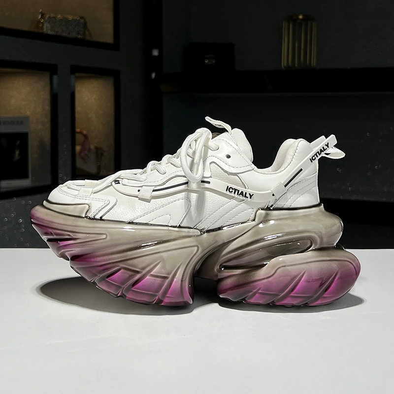 欧货飞船老爹鞋女2024新款时尚百搭厚底增高显瘦松糕鞋休闲运动鞋