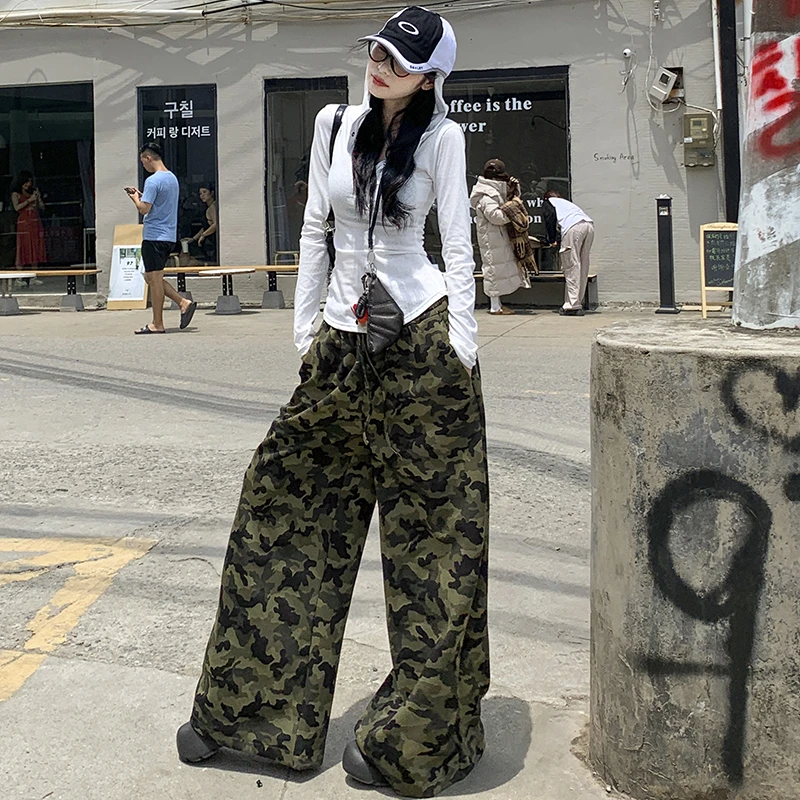 秋天新品炸街爵士神裤设计师进口迷彩卫裤裤子抽绳休闲裤新款爆款