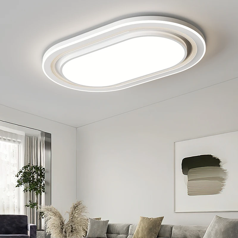 XD421 护眼客厅灯简约现代大气椭圆形餐厅卧室房间超亮护眼吸顶灯