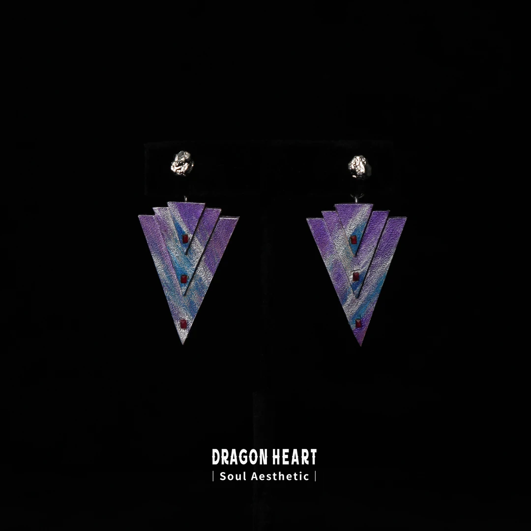 非金属皮质耳饰 契入· DH牛皮饰品耳环（25mm*45mm/A2488）