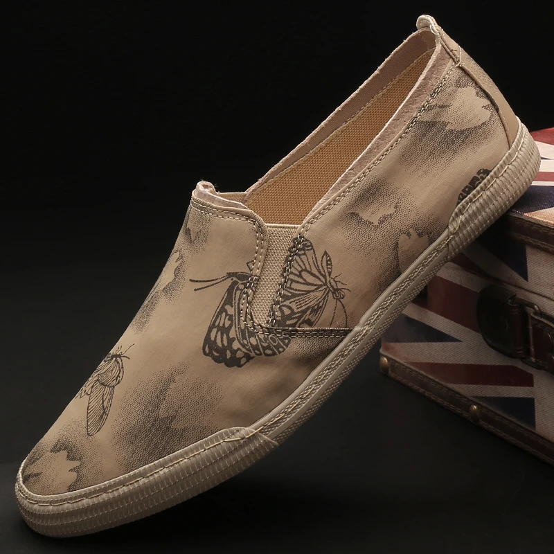 23009 男鞋休闲透气百搭鞋子低帮潮鞋软底软面雨伞布鞋一脚蹬布鞋