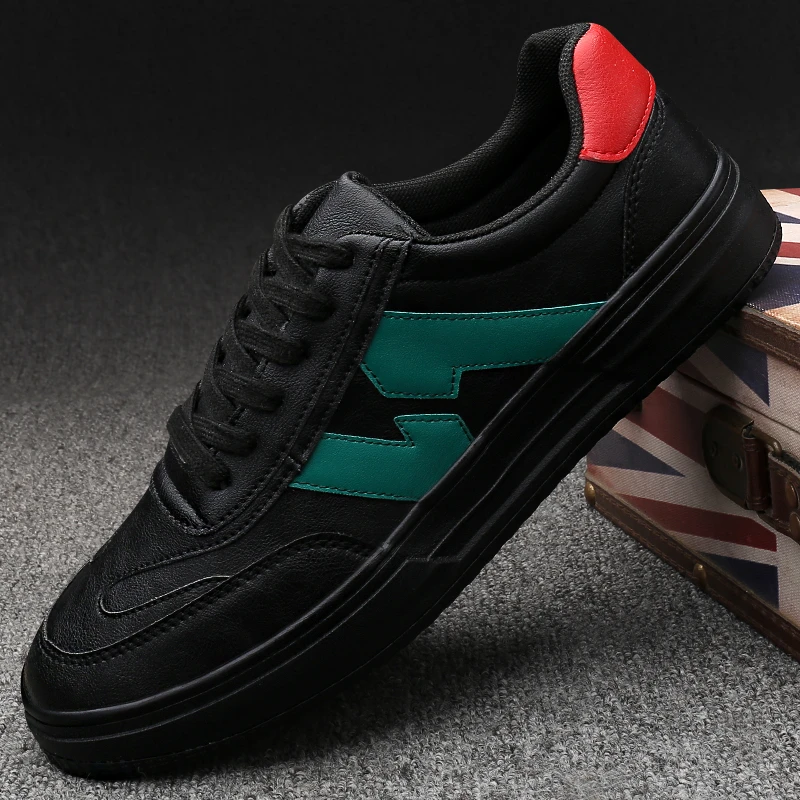 23090 男鞋秋季新款男士百搭韩版潮鞋低帮软底时尚休闲皮面鞋子