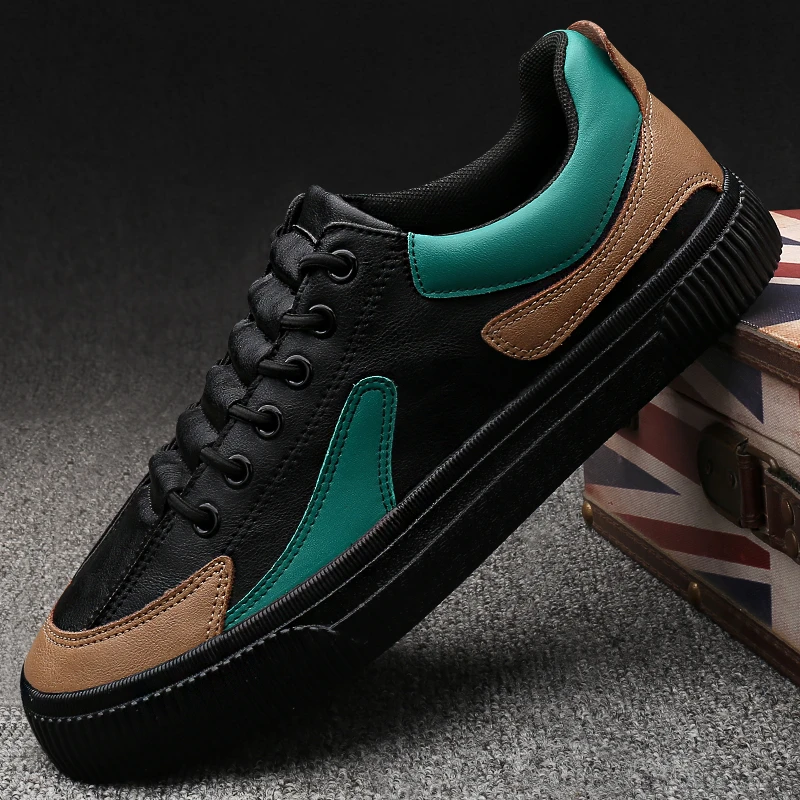 23088 男鞋春季新款男士百搭韩版潮鞋低帮软底时尚休闲皮面鞋子