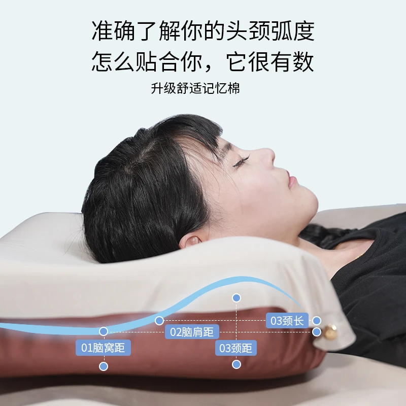 YIBASHOU自动3D云朵枕头便携式旅行头枕护颈枕高回弹海绵