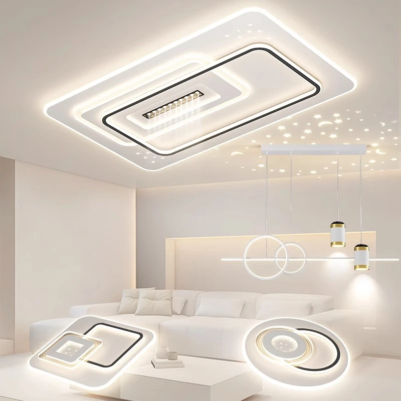 2024新款客厅灯简约现代大气家用大厅主灯长方形吸顶灯套餐灯具