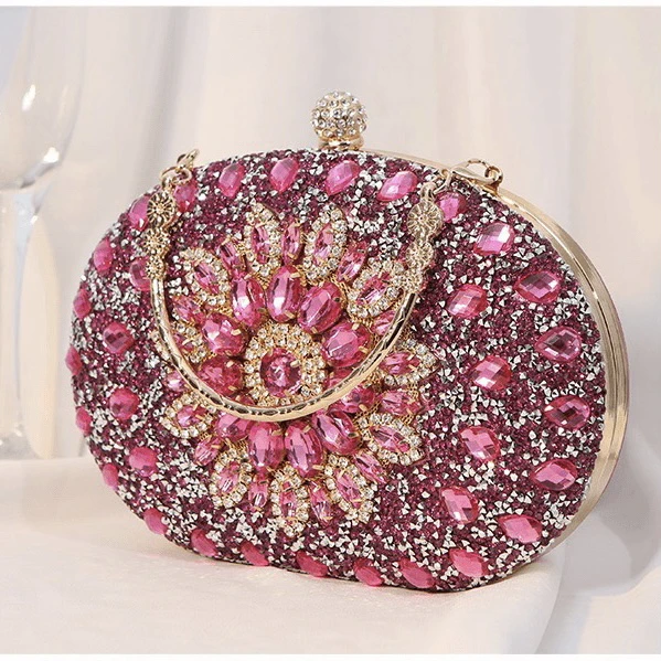 时尚手包晚宴包宴会镶钻手抓包斜跨包女士名媛手拿包