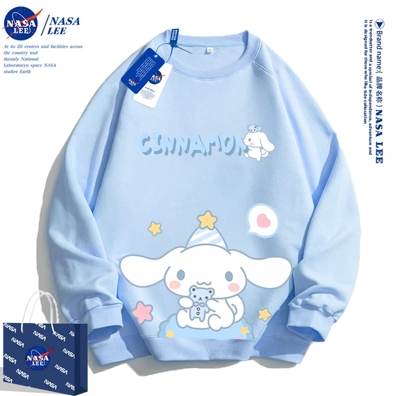 NASA玉桂狗女童秋装加绒卫衣2023年新款儿童中大童上衣秋冬款洋派