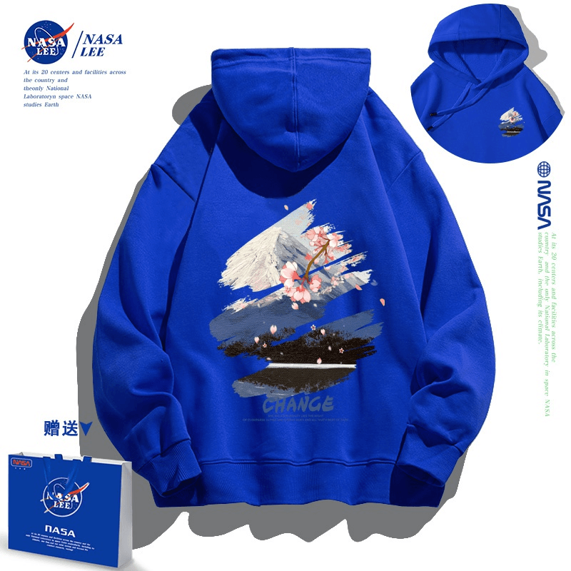 NASA男童秋装连帽卫衣 2023年新款儿童长袖女童ins潮牌上衣春秋款