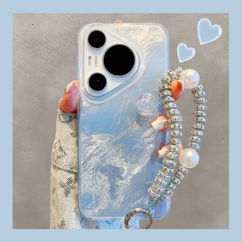 华为pura70pro+手机壳mate60pro+锡纸纹渐变山茶花p60/50/40pro