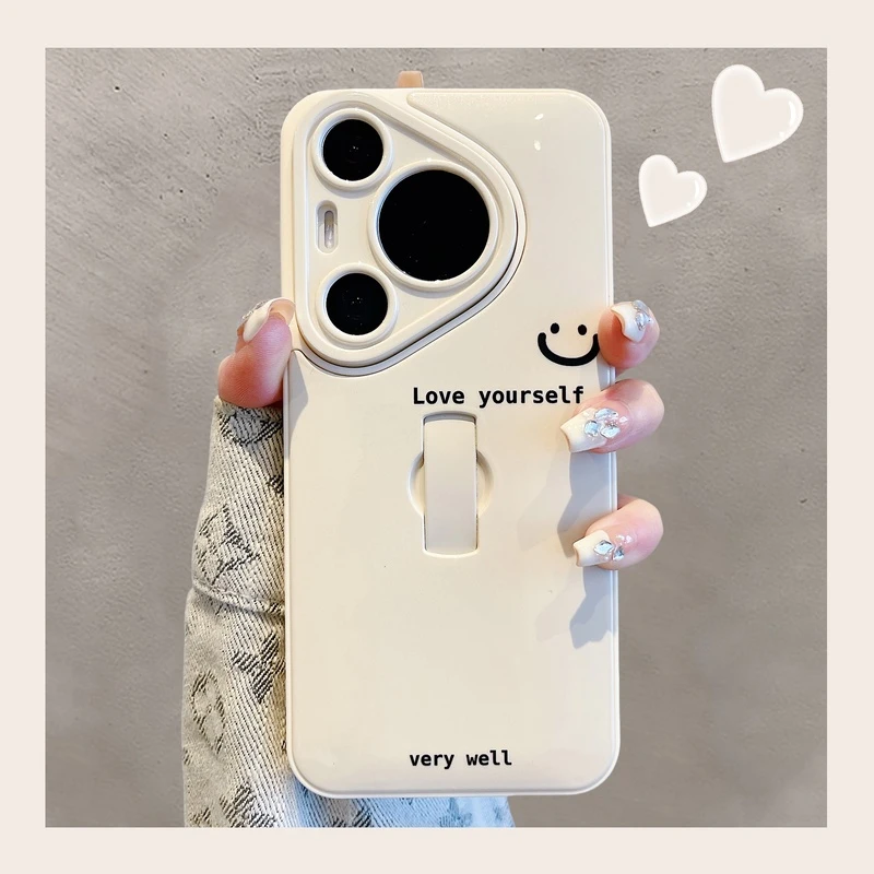 适用华为pura70pro+手机壳mate70pro简约hello笑脸p70p小众mate60