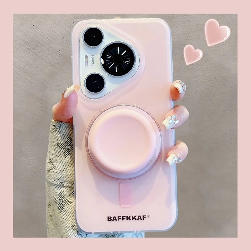 华为Pura70pro+手机壳mate60pro简约ins马卡龙纯色磁吸支架p60pro