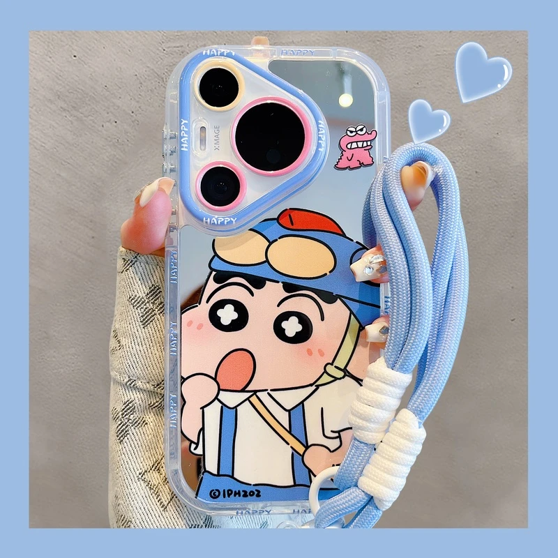 华为pura70pro+手机壳mate60pro+动漫镜面蜡笔小新p60趣味50pro