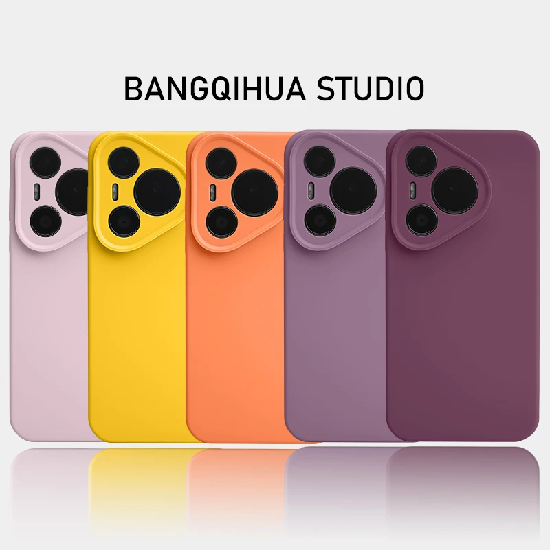 华为pura70pro手机壳液态硅胶pura70纯色mate70pro镜头全包mate60