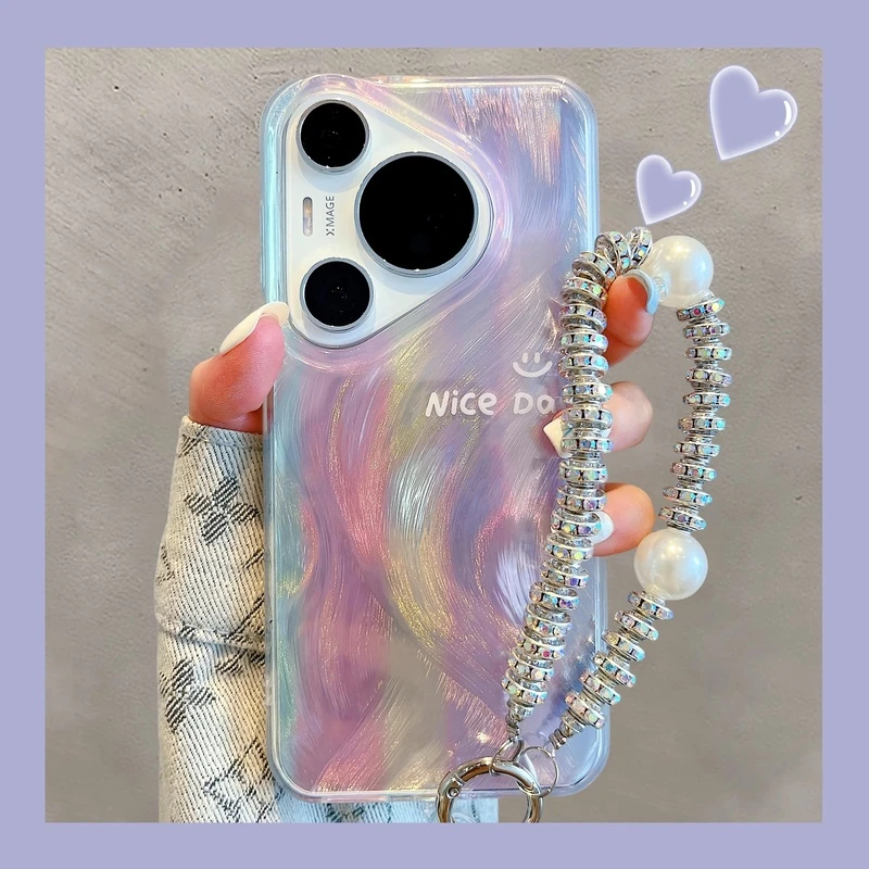 华为pura70pro+手机壳mate60pro高级感羽纱晕染渐变p60/50pro女款