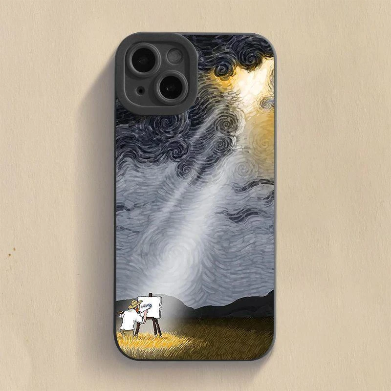 梵高壳iPhone14油画13promax新款12/11/xs/xr高级感7/8plus软艺术