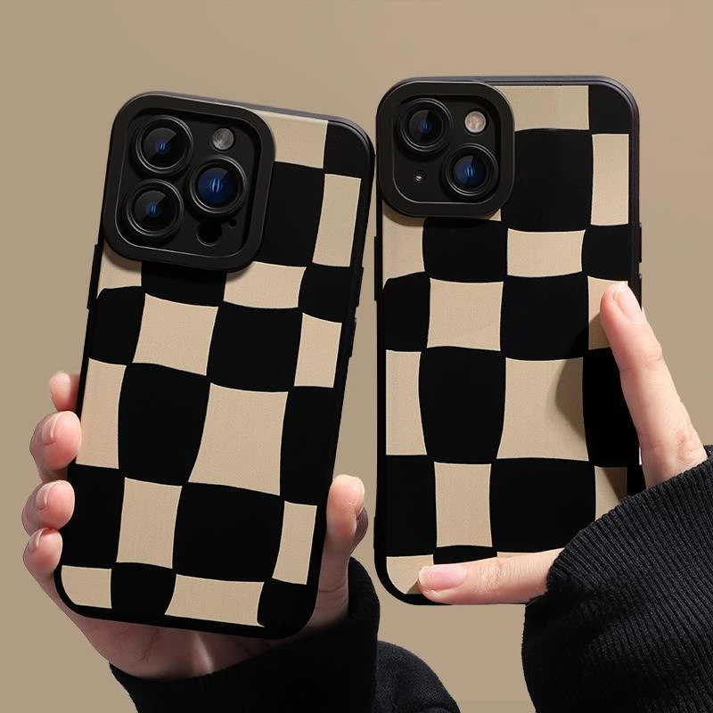 苹果14俄罗斯方块壳13 12小众11不规则格子xs创意xr潮7/8plus防摔