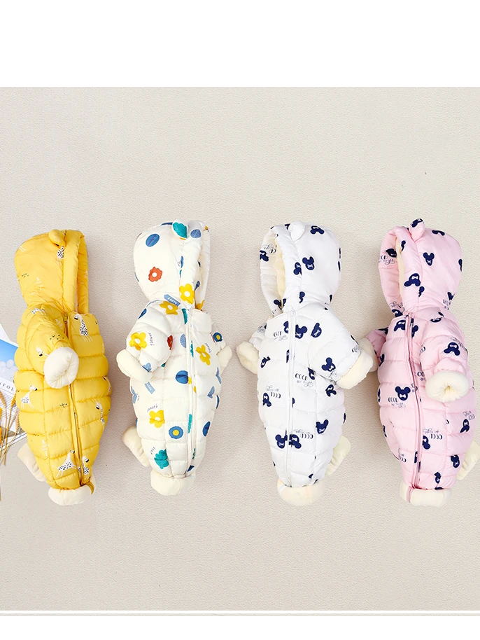 婴幼儿连体衣加绒加厚宝宝外出保暖爬服婴儿哈衣新生儿抱服2