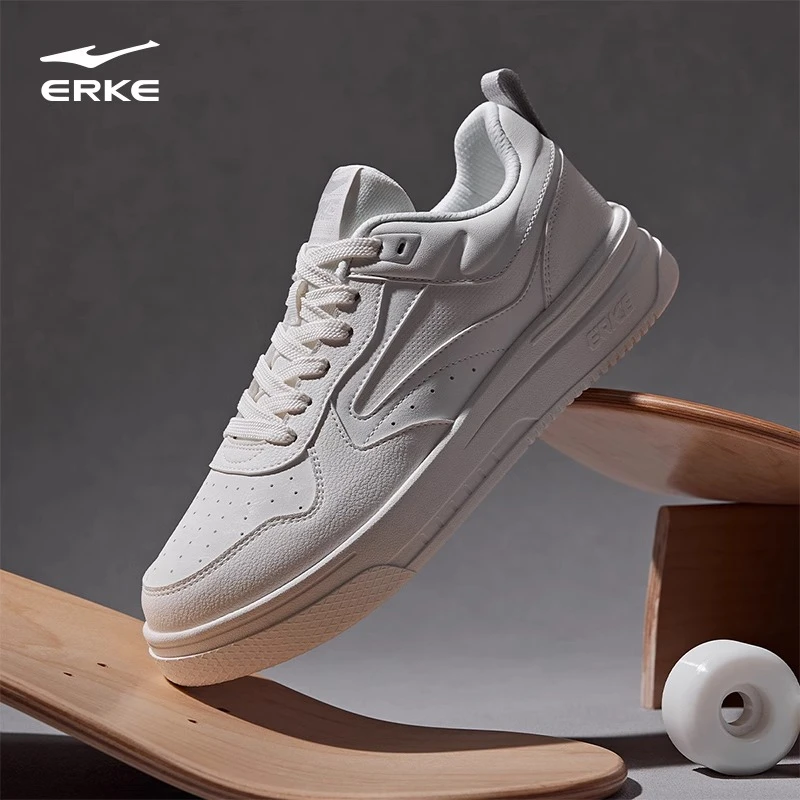 鸿星尔克男鞋小白鞋板鞋空军一号秋冬新款厚底休闲鞋白色运动鞋子