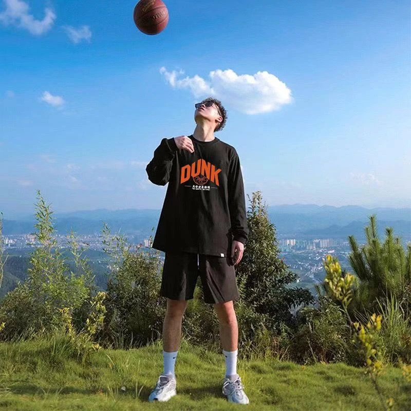 DUNK投篮服速干篮球长袖T恤男潮流运动打底衫薄款透气秋季训练服