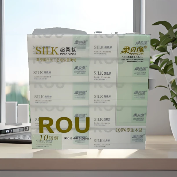 Roubeijia/柔贝佳抽纸5层加厚面巾纸超柔亲肤餐巾纸卫生间擦手纸