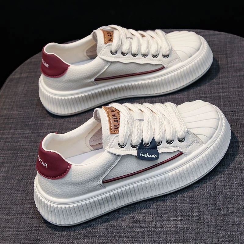 洋气女鞋2025新款小众爆款春秋款小白鞋厚底运动松糕底女板鞋