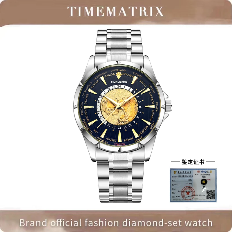 TIMEMATRIX含金真钻潮流商务男士机械腕表-8369威震四方-雷神