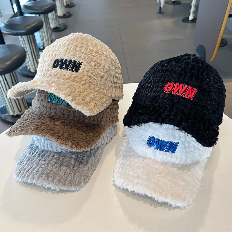 纯萃美2025新款秋冬颗粒绒棒球帽女韩版时尚字母刺绣百搭鸭舌帽子